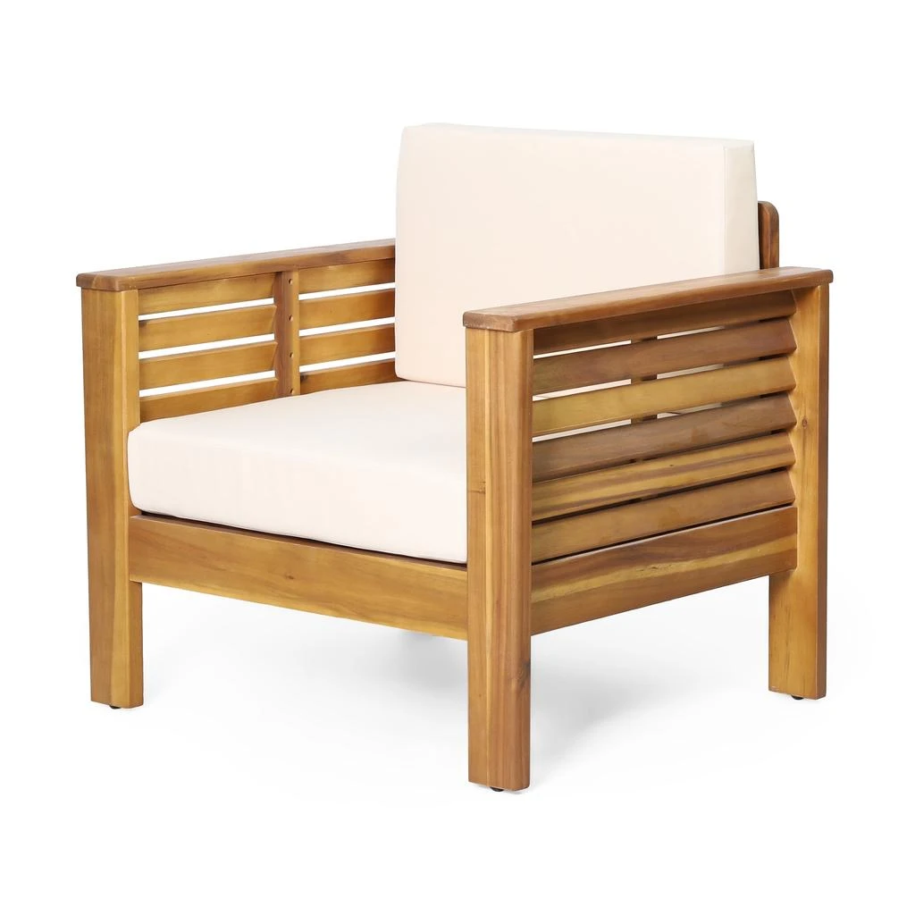 Streamdale Furniture Streamdale Outdoor Acacia Wood Club Chairs with Cushions 6