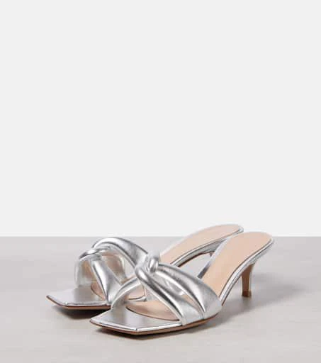 Gianvito Rossi Amour metallic leather mules 4
