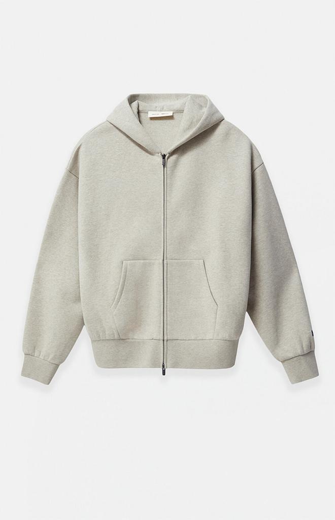 Essentials Heather Stone Classic Fleece Zip Up Hoodie