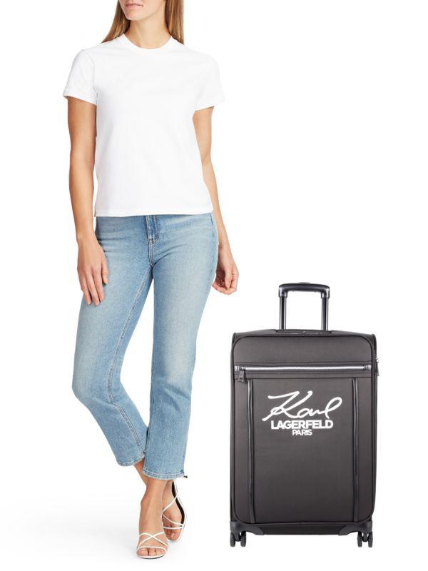 Karl Lagerfeld Paris 24 Inch Logo Spinner Suitcase