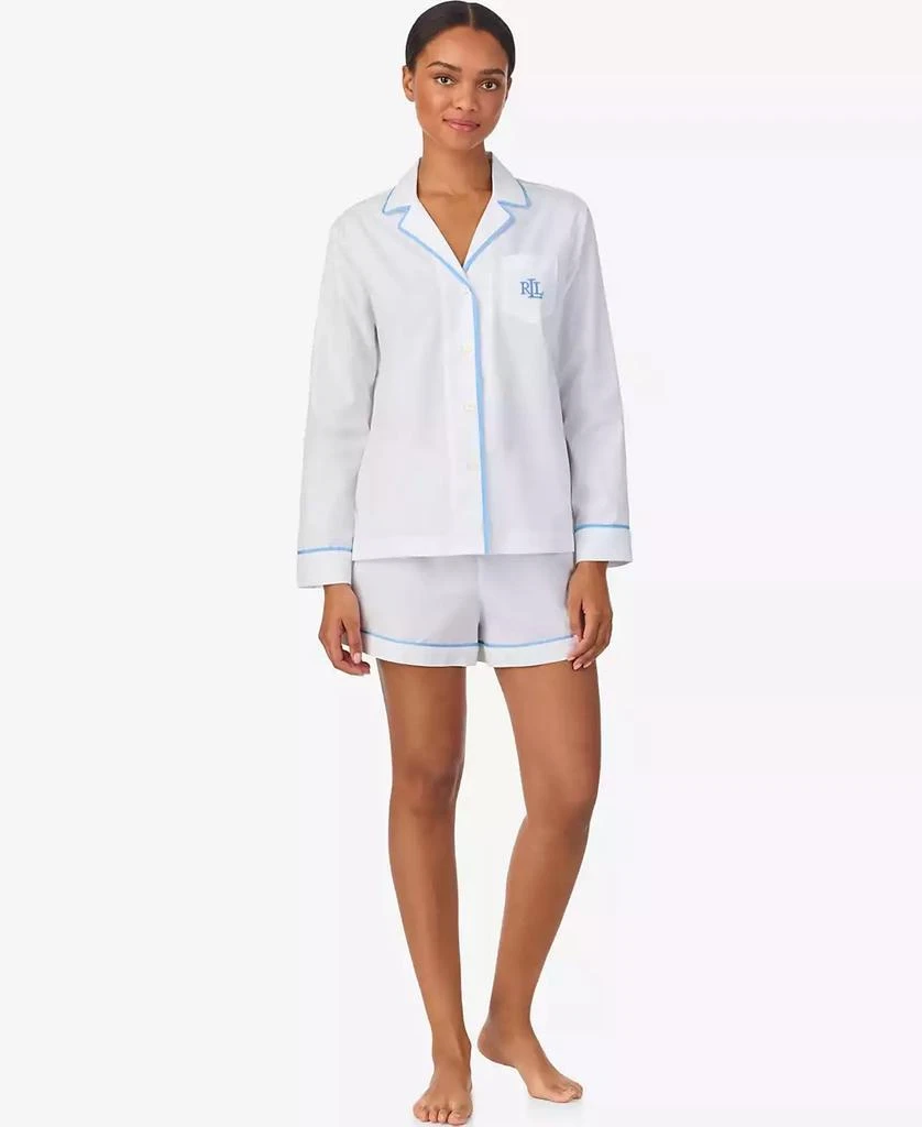 Ralph Lauren Women
s 2-Piece Notch Collar Shirt and Shorts Pajama Set