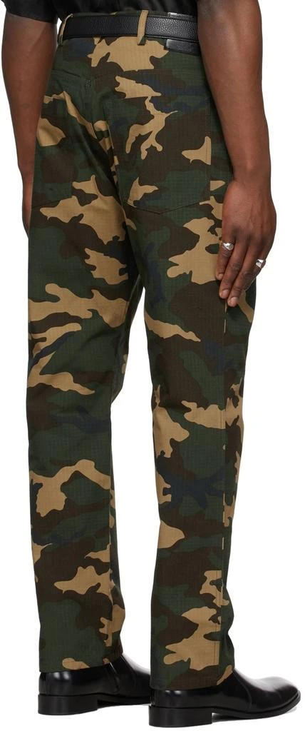 LU'U DAN SSENSE Exclusive Green Camo Straight-Leg Jeans 3