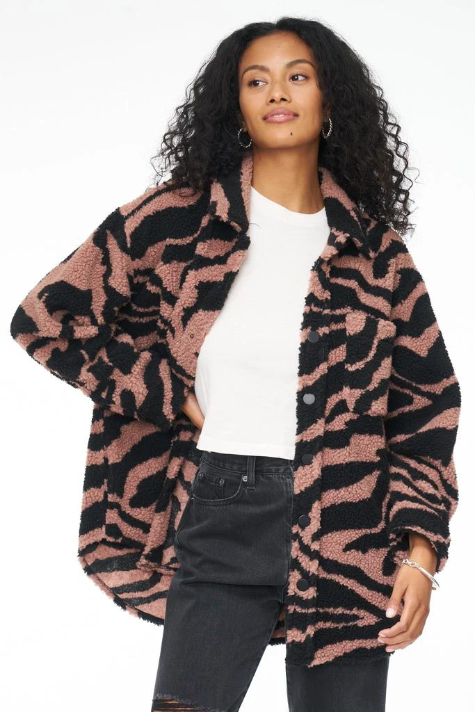 Pistola Denim Lynn Oversized Shearling Jacket - Clay Zebra 4