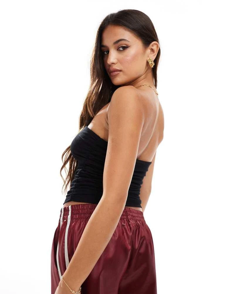 Cotton:On Cotton On rib gathered tube top in black 2