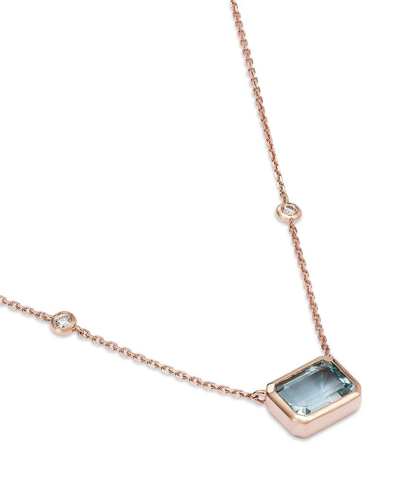 Bloomingdale's Fine Collection Aquamarine & Diamond Pendant Necklace in 14K Rose Gold, 18" - Exclusive 3