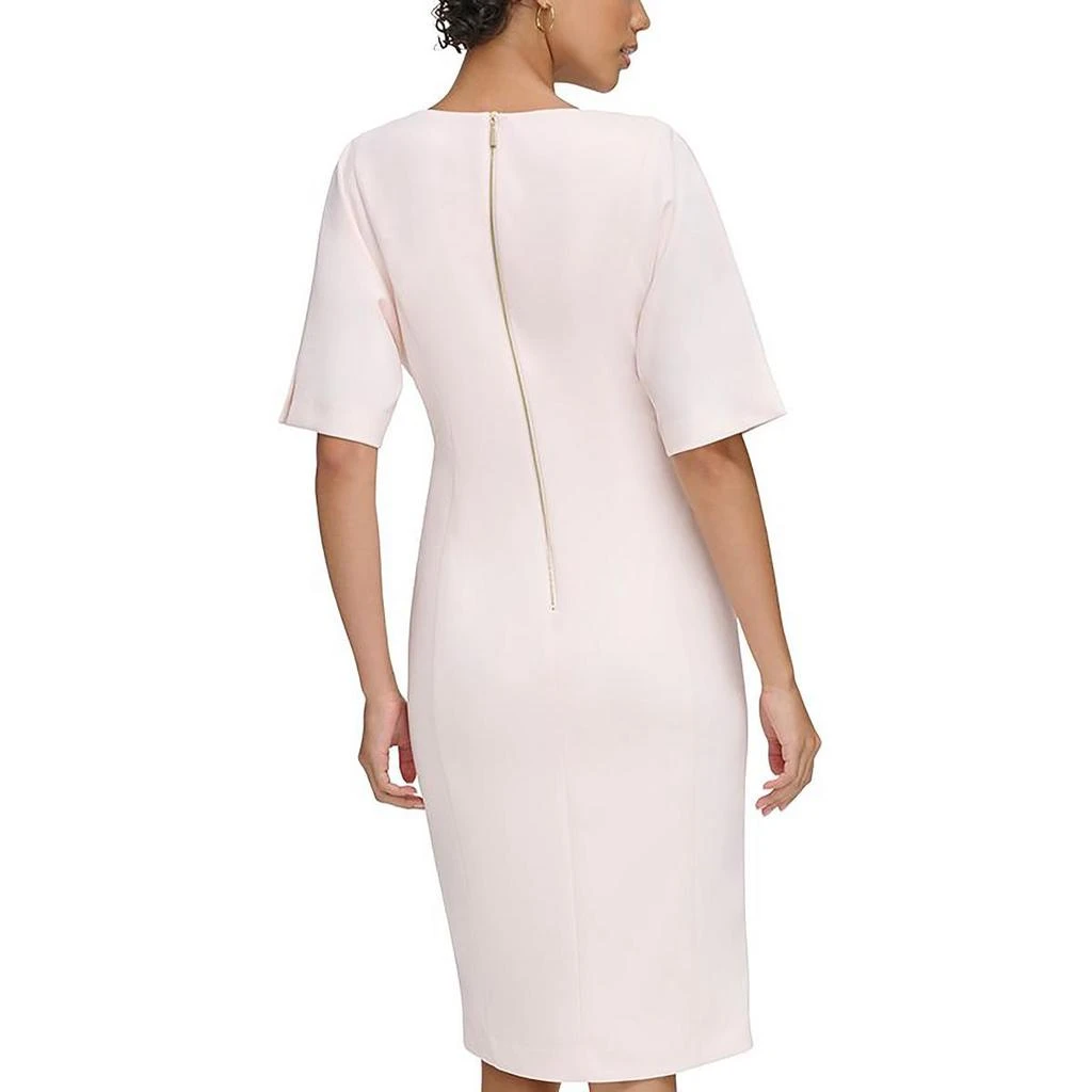 Womens Front Slit Side Tuck Detail Sheath Dress  On Sale Now with Up to  72% Off | Discover Exclusive Deals & Savings at BeyondStyle  Authentic Calvin  Klein women|clothing|dresses with Limited-Time