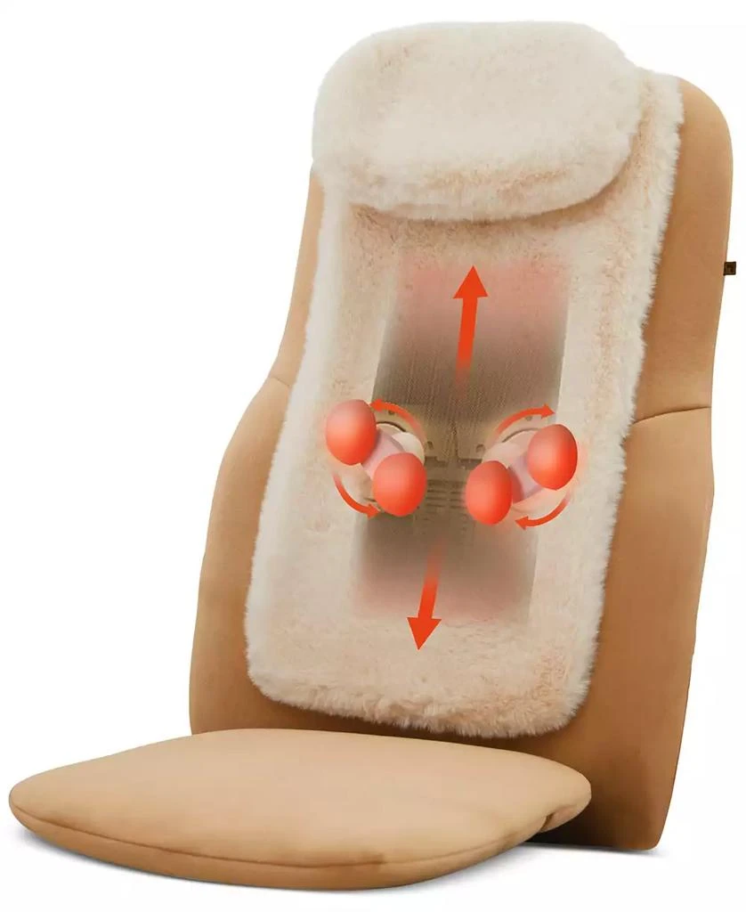 Sharper Image Shiatsu Luxe Chair Pad, Heated Seat Topper Massager 1