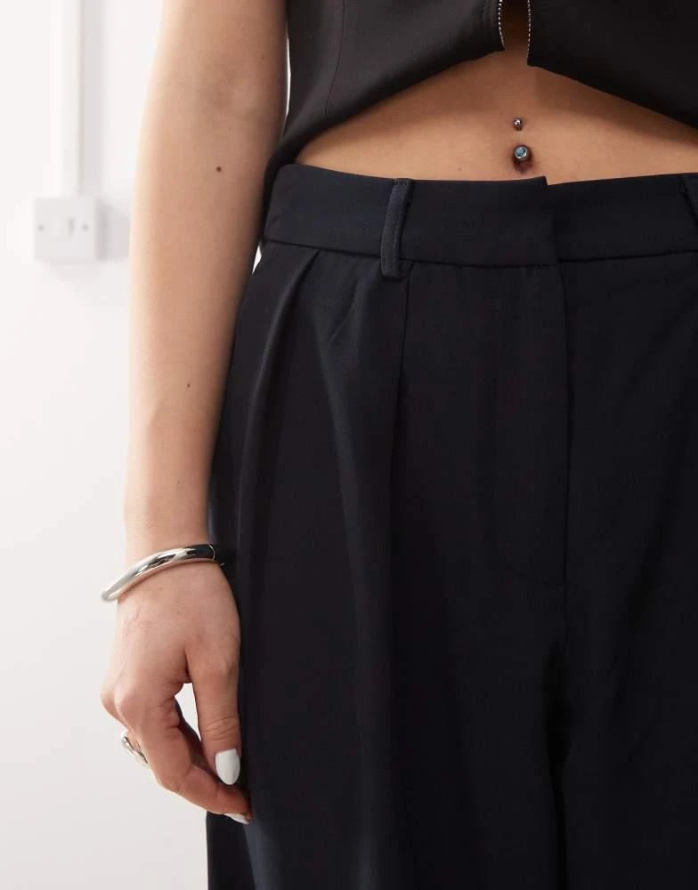 Motel Motel nala slouchy wide leg low rise trousers in navy 5