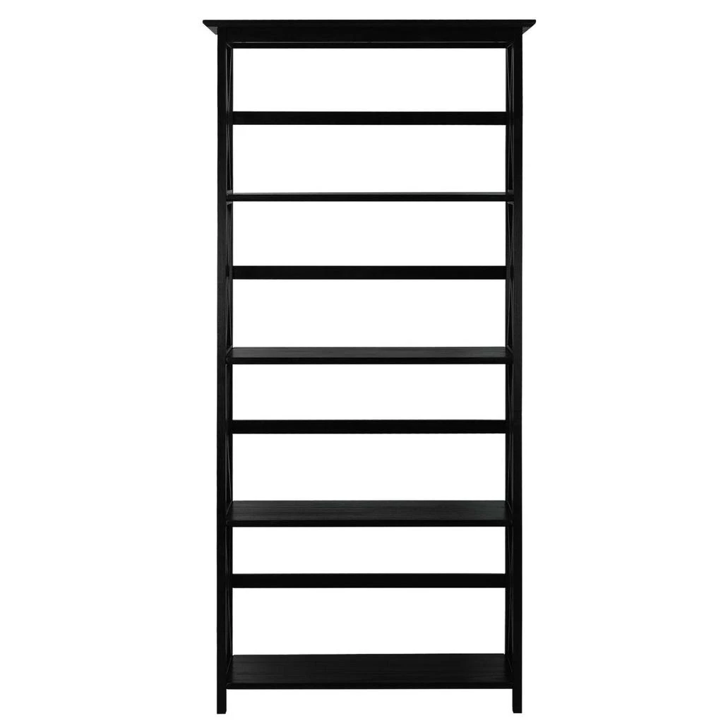 Hivvago Tall 5-Tier Bookcase in Black Wood Finish 3