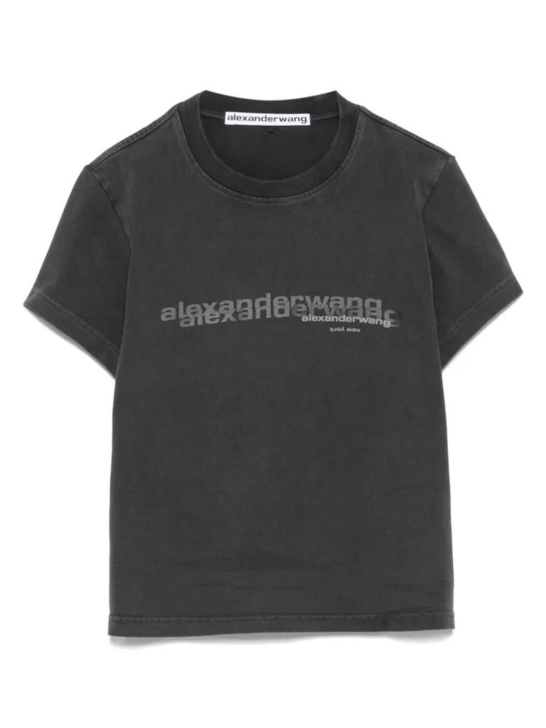 Alexander Wang Alexander Wang Cotton Shrunken Logo T-Shirt Clothing