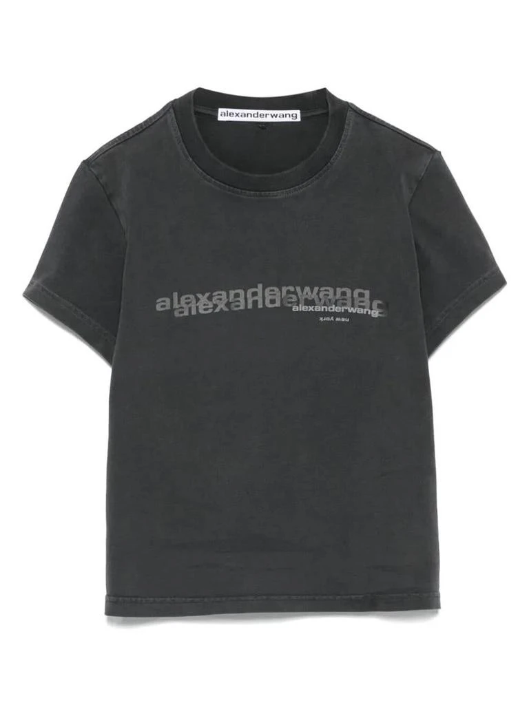 Alexander Wang Alexander Wang Cotton Shrunken Logo T-Shirt Clothing 1