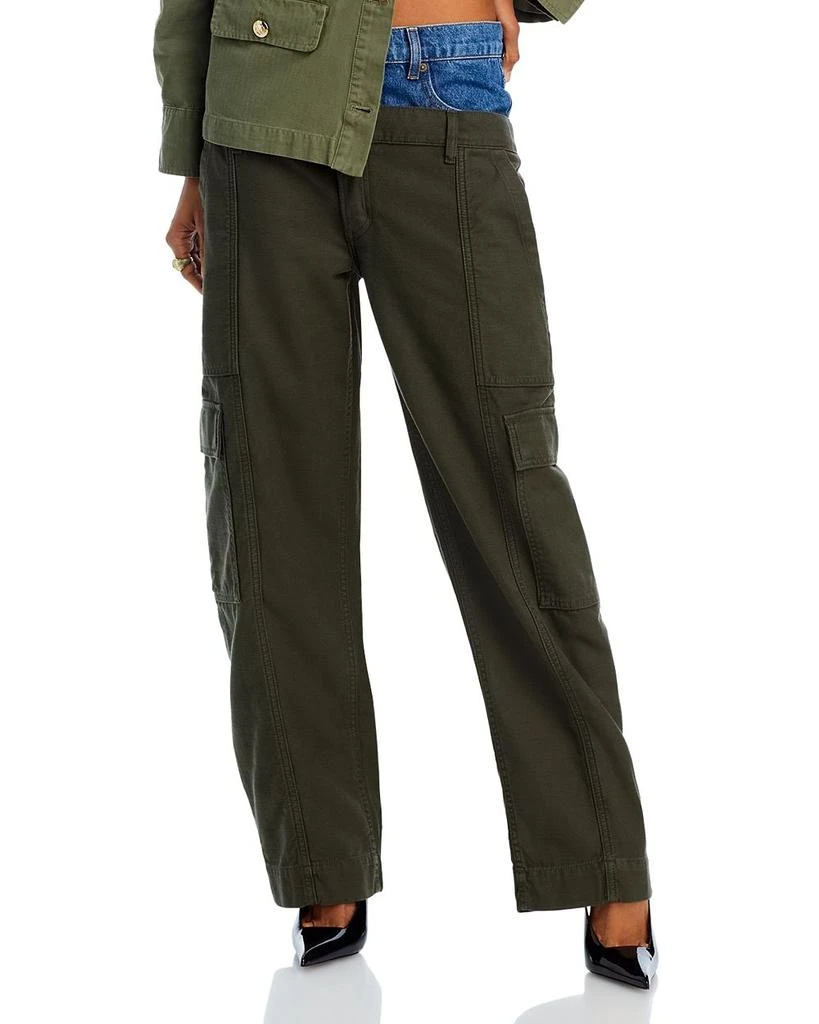 FRAME Le Mix Cargo High Rise Barrel Jeans in Whiplash 1