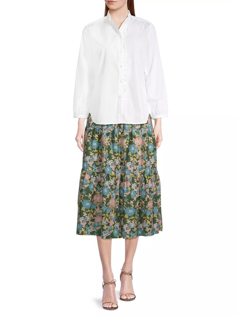 Birds of Paradis Henea Ruffled Cotton Shirt