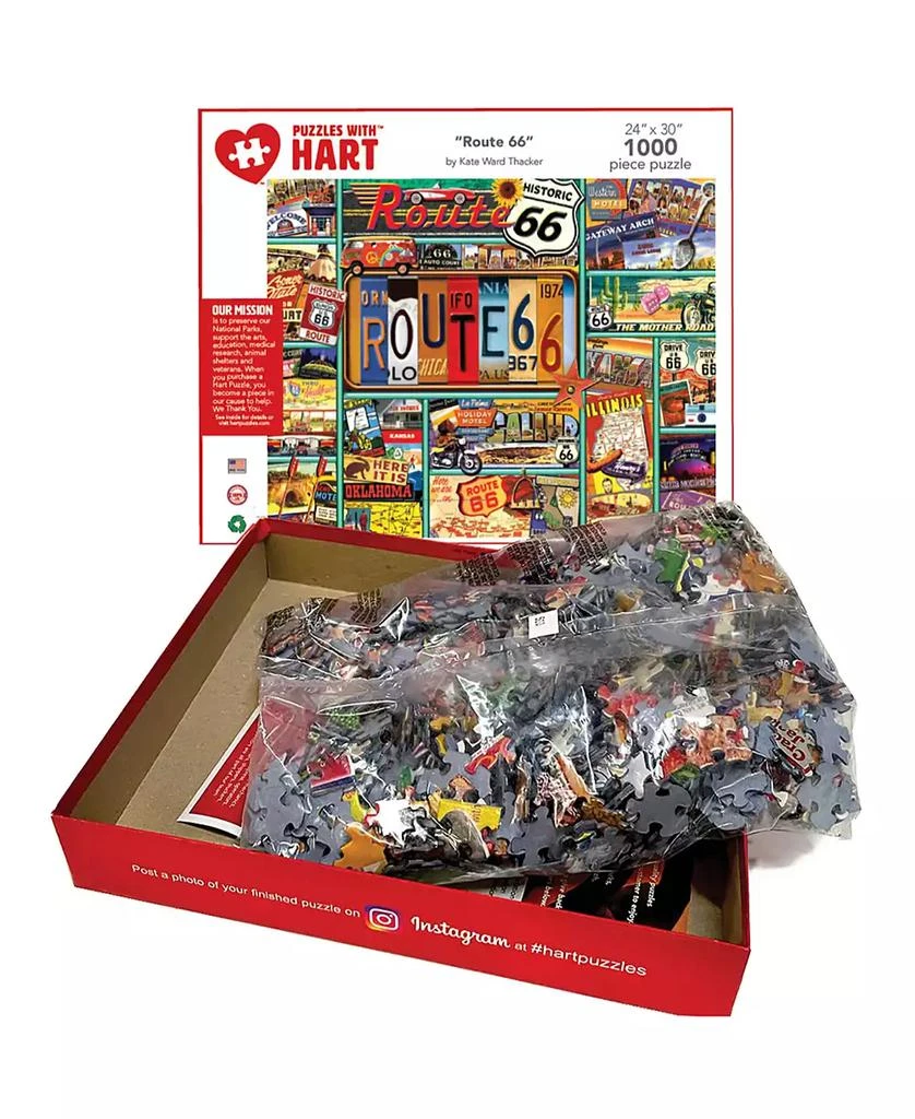 Hart Puzzles Route 66, 24" x 30" By Kate Ward Thacker Set, 1000 Pieces 2