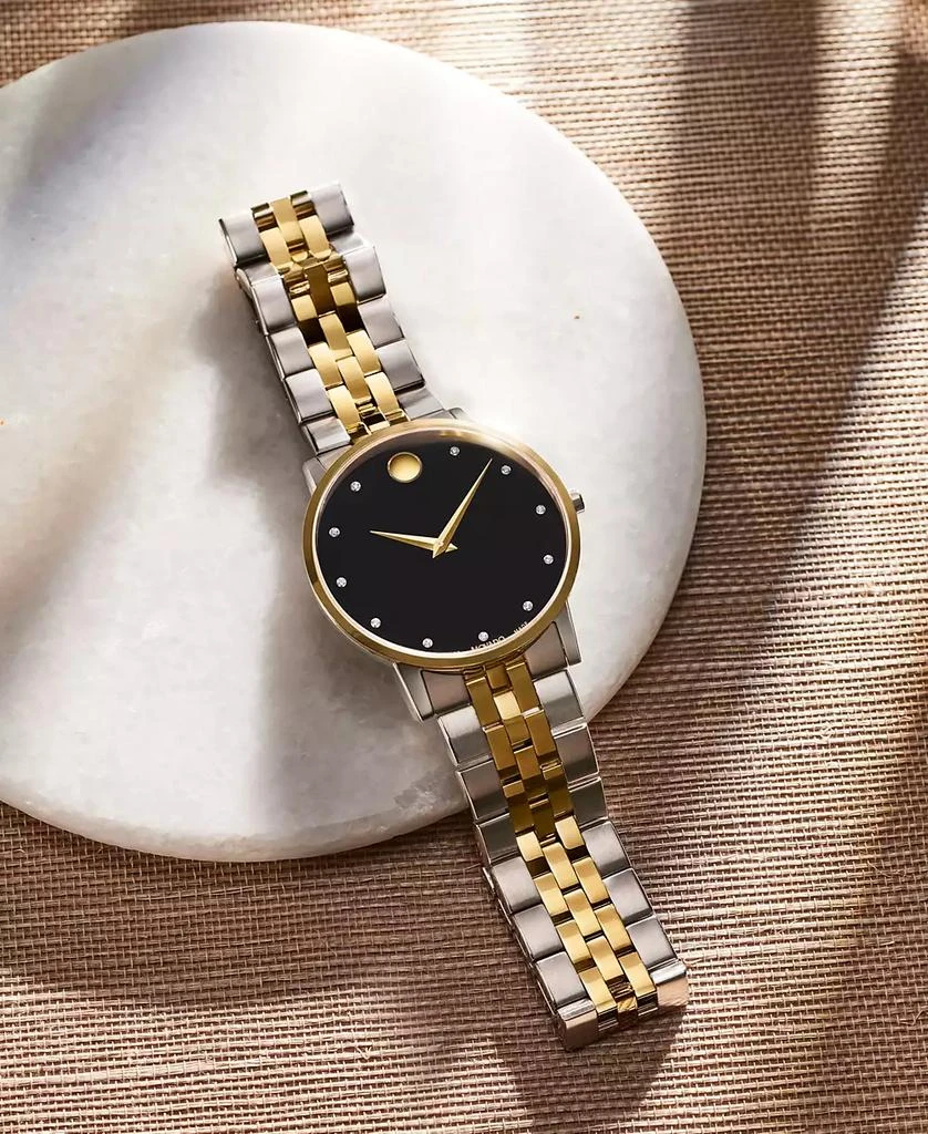 Movado Men's Swiss Museum Classic Diamond-Accent Two-Tone PVD Stainless Steel Bracelet Watch 40mm 3