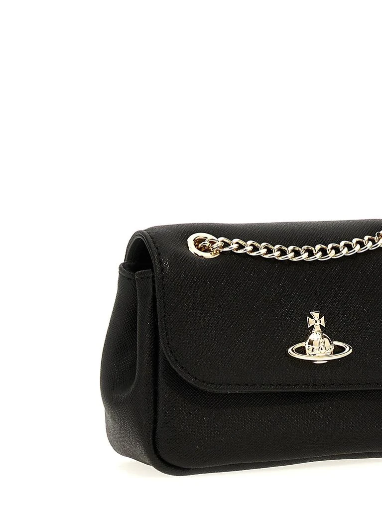 Vivienne Westwood Saffiano Small Purse Crossbody Bags Black 3