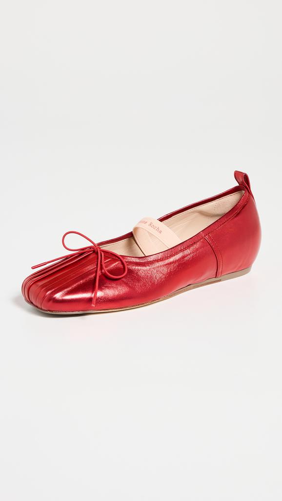 Simone Rocha Classic Pleated Ballerina Flats With Band