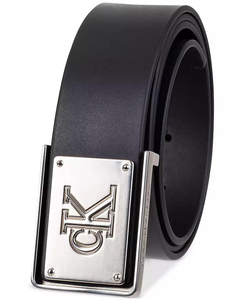 Calvin Klein Men's CK Plate Plaque Belt