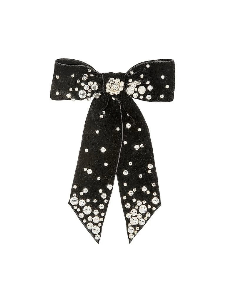 Jennifer Behr Isabelle Embellished Velvet Bow Barrette