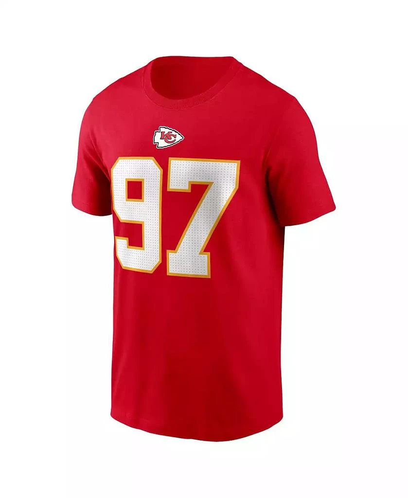 NIKE Men's Felix Anudike-Uzomah Red Kansas City Chiefs 2023 NFL Draft First Round Pick Player Name and Number T-shirt 3