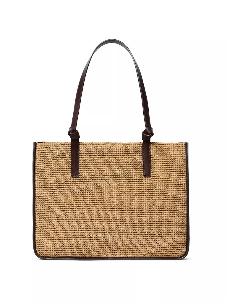 Loeffler Randall Myra Leather-Trimmed Raffia Tote Bag 1