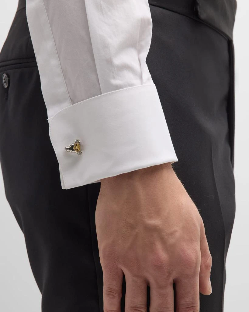 Konstantino Men's Sterling Silver and 18K Yellow Gold Bull Head Cufflinks 2