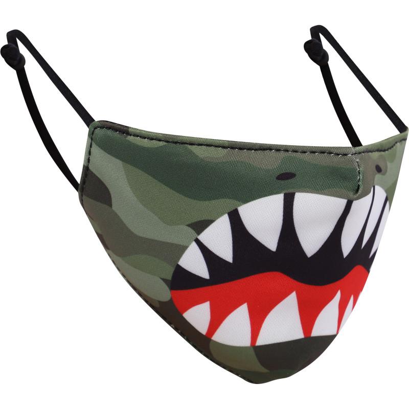 OMG! Accessories Dino mouth camouflage face mask in green
