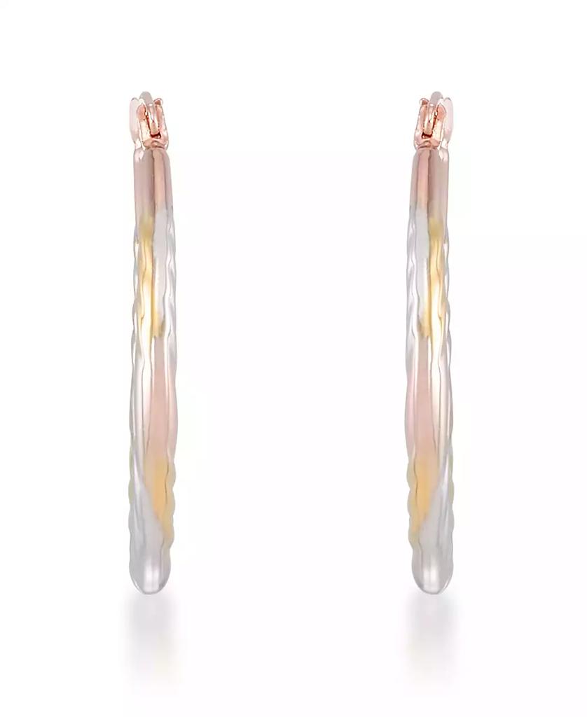 Macy's Hoop Earrings in 14k Rose Gold and Yellow Gold Over Sterling Silver