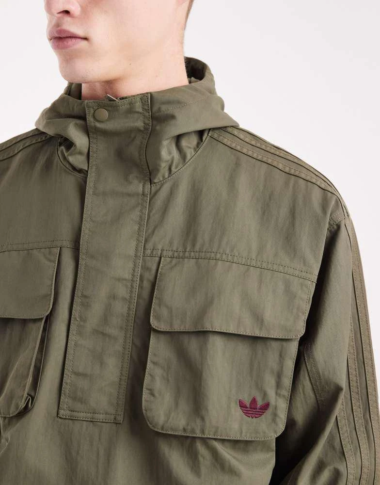 Adidas adidas Originals overhead parka in olive green 2
