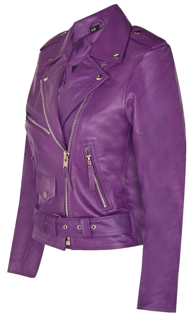 Infinity Leather Womens Cowhide Leather Biker Jacket-Mansfield 2