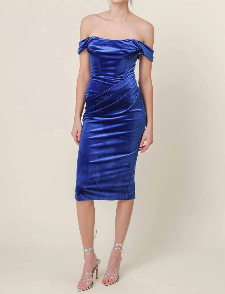 Line & Dot Du Jour Dress In Sapphire 1