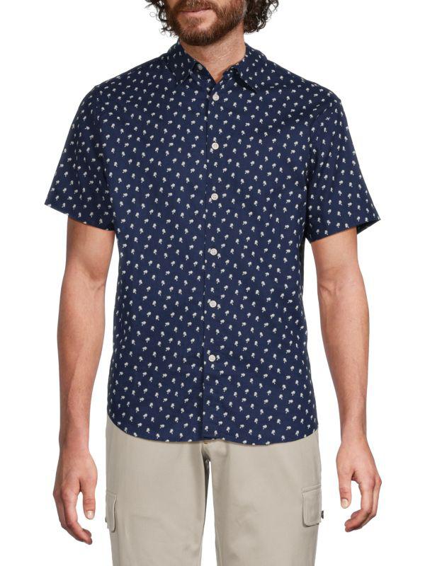 Slate & Stone Print Linen Blend Shirt