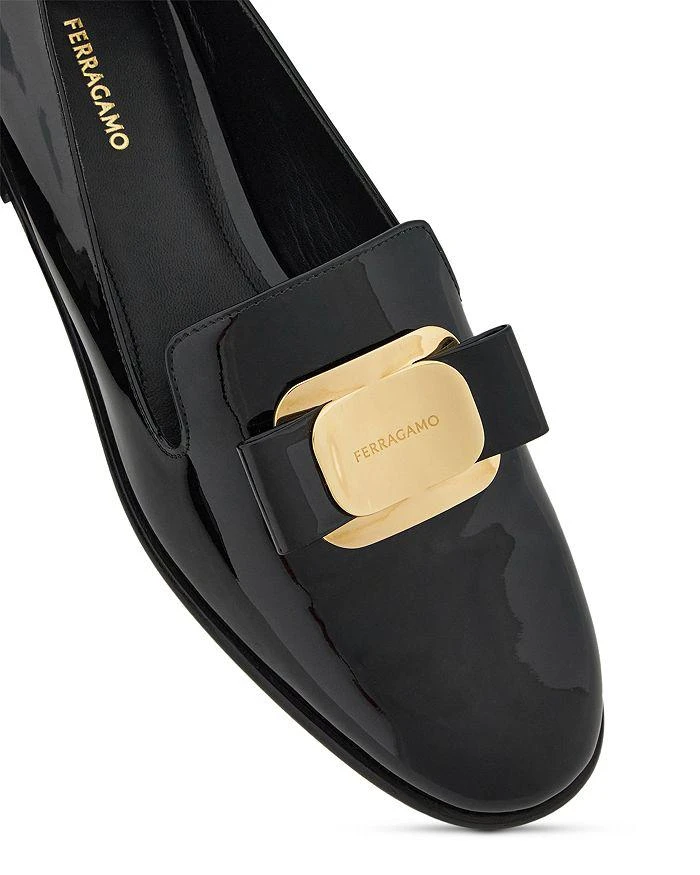 Salvatore Ferragamo Women's Bow Patent Leather Loafers 6