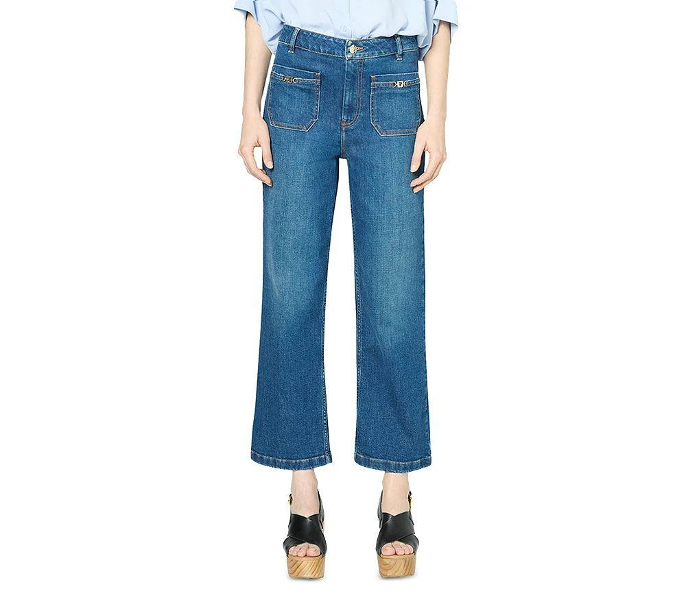 Gerard Darel Lenor Wide Leg Jeans in Blue 1