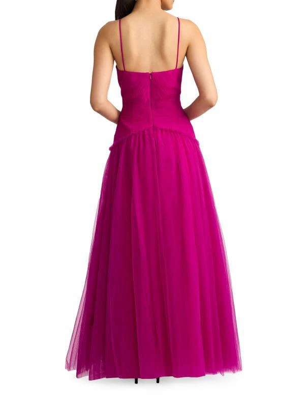 Zac Posen Pleated Tulle Sleeveless Gown 2