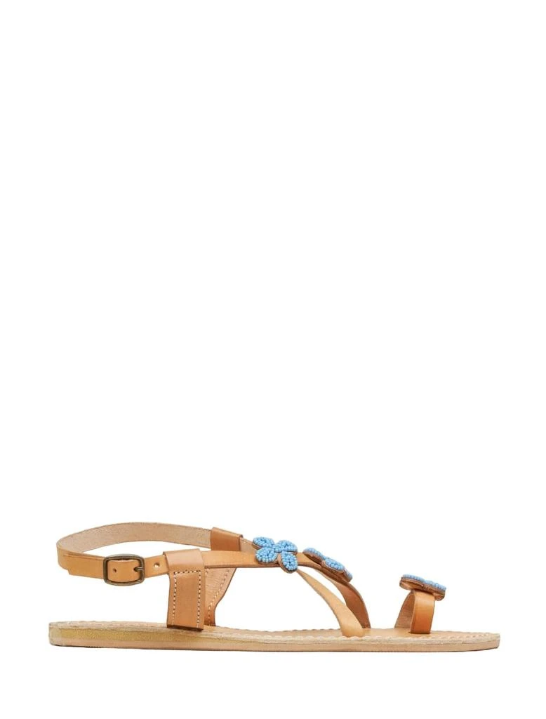 Laidback London Blyth Flat Sandal In Turquoise 2