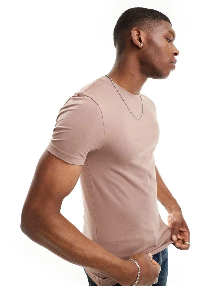 ASOS ASOS DESIGN essential muscle fit t-shirt in brown 1