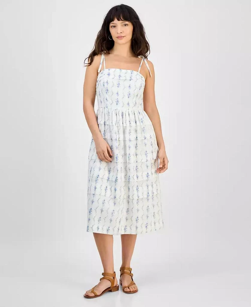Petite Floral-Print Square-Neck Sleeveless Ruffle Midi Dress, Exclusively  at Macy's  On Sale Now with Up to 72% Off | Discover Exclusive Deals &  Savings at BeyondStyle  Authentic And Now This