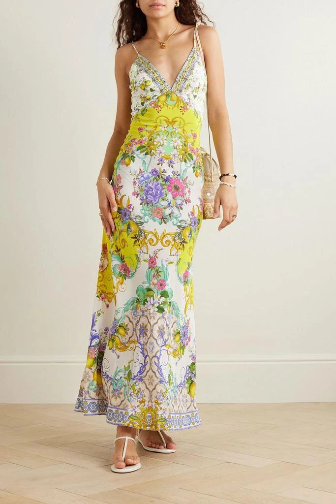 CAMILLA Embellished floral-print silk crepe de chine maxi dress 2