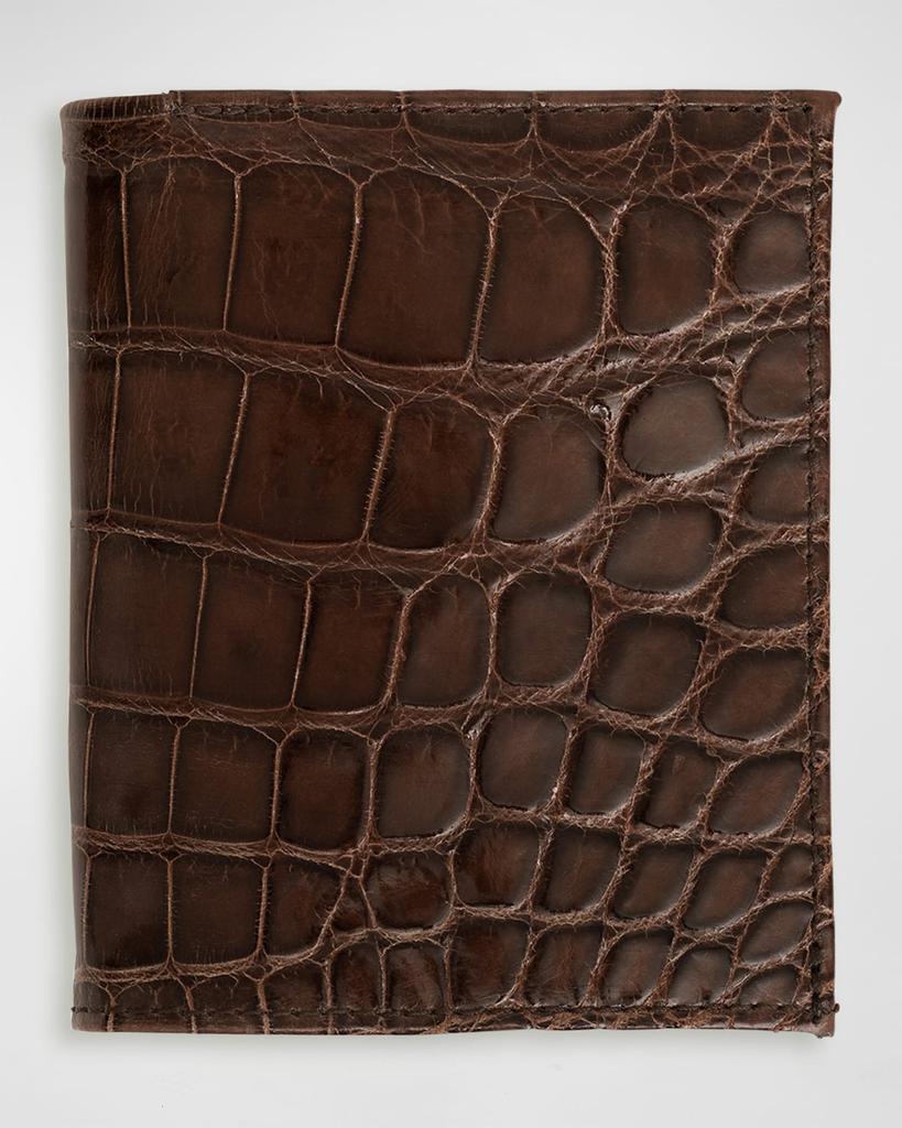 Abas Men's Glazed Alligator Compact Wallet; Monogram Available