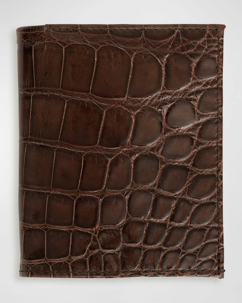 Abas Men's Glazed Alligator Compact Wallet; Monogram Available 1