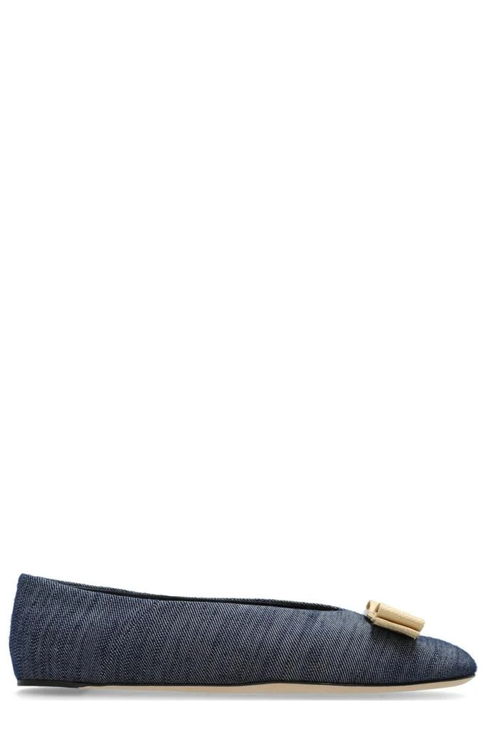 Salvatore Ferragamo Ferragamo Vara bow Denim Ballet Flats 1