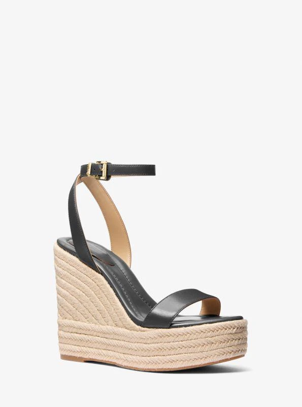 Michael Kors Leighton Leather Wedge Sandal 1
