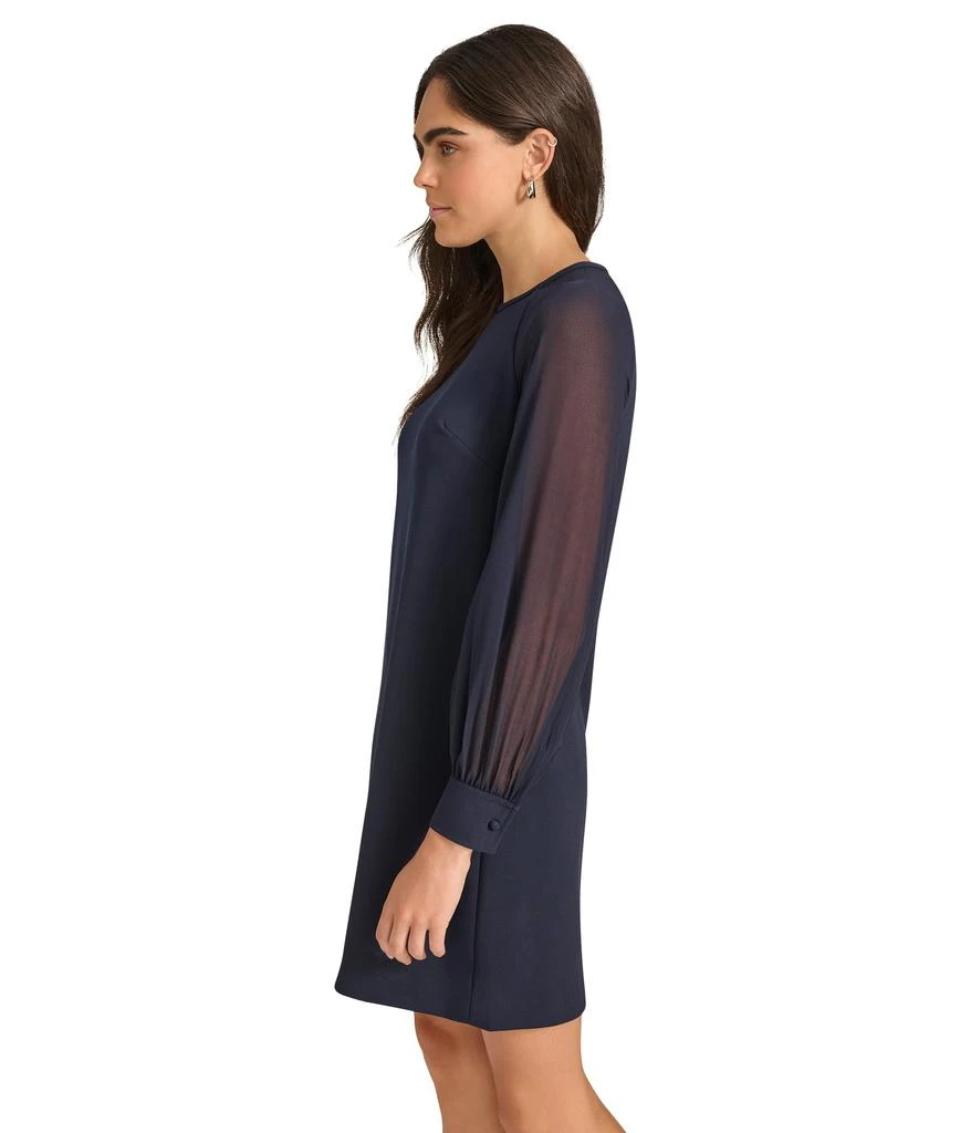 Calvin Klein Scuba Crepe Chiffon Sleeve Aline Dress 2