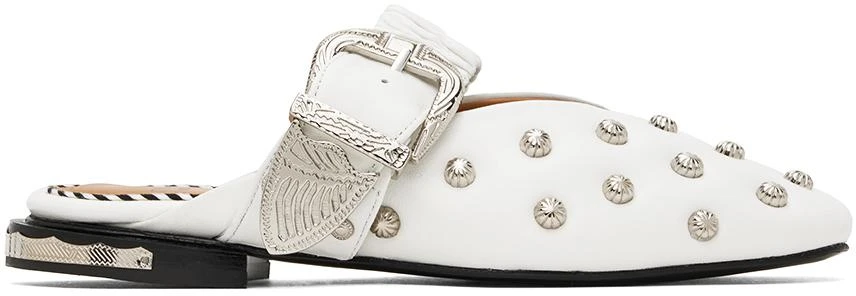 Toga Pulla White Studded Slippers 1