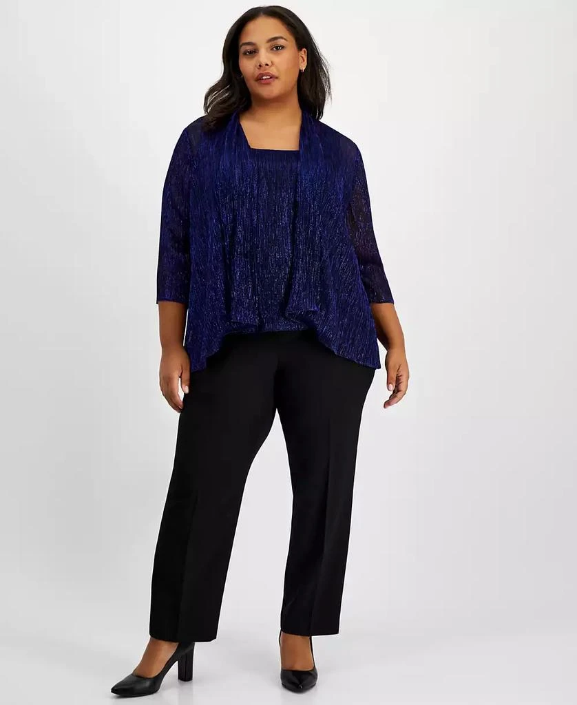 Alex Evenings Plus Size Foldover Jacket & Scoop-Neck Top 1
