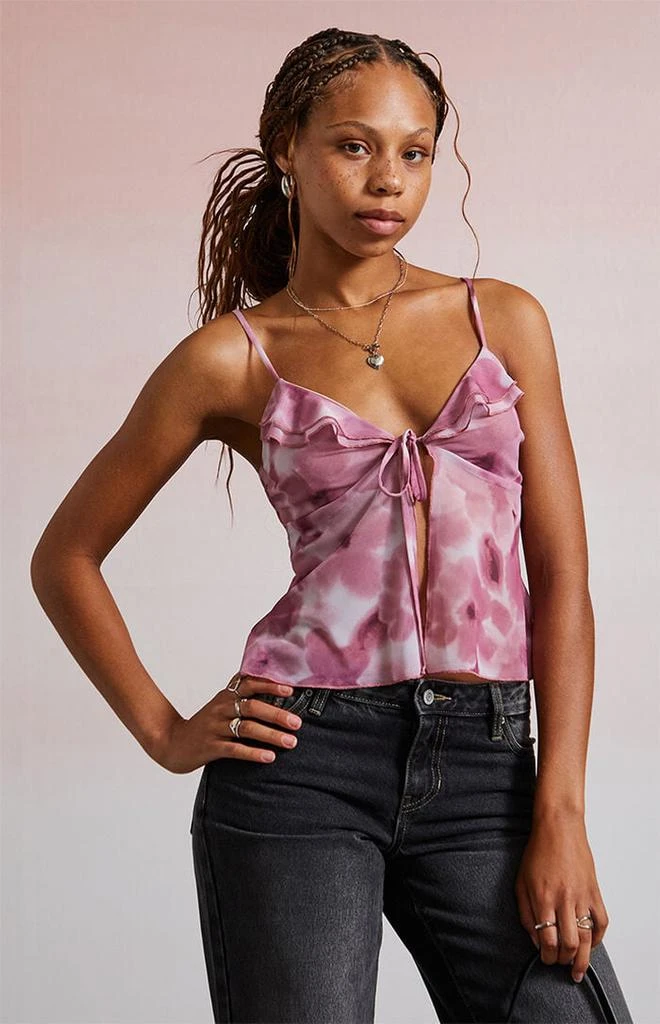 Third Charm Selena Floral Mesh Tank Top 1