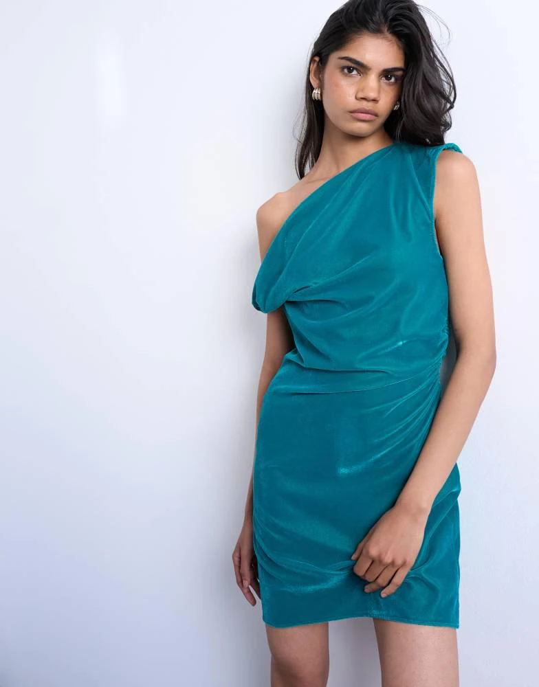 slim fit dress slacks Vero Dress In Olive Green Doppio Satin main image 0