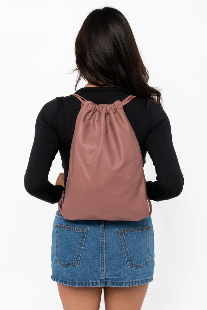 Los Angeles Apparel RLH3414 - Unisex Leather Drawstring Backpack 25