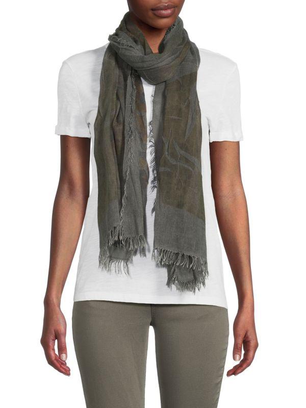 La Fiorentina Mixed Print Fringed Scarf